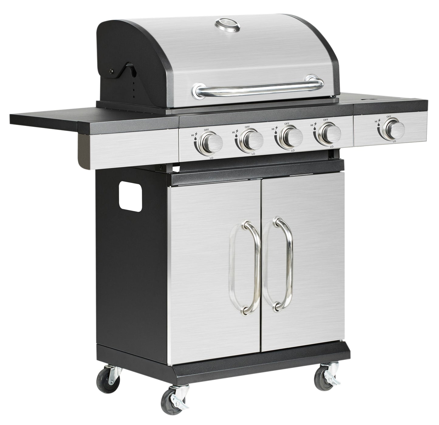 Edelstahl BBQ Gasgrill mit 5 Brennern