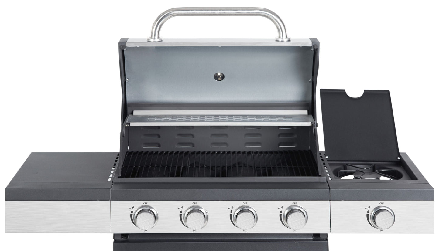 Edelstahl BBQ Gasgrill mit 5 Brennern