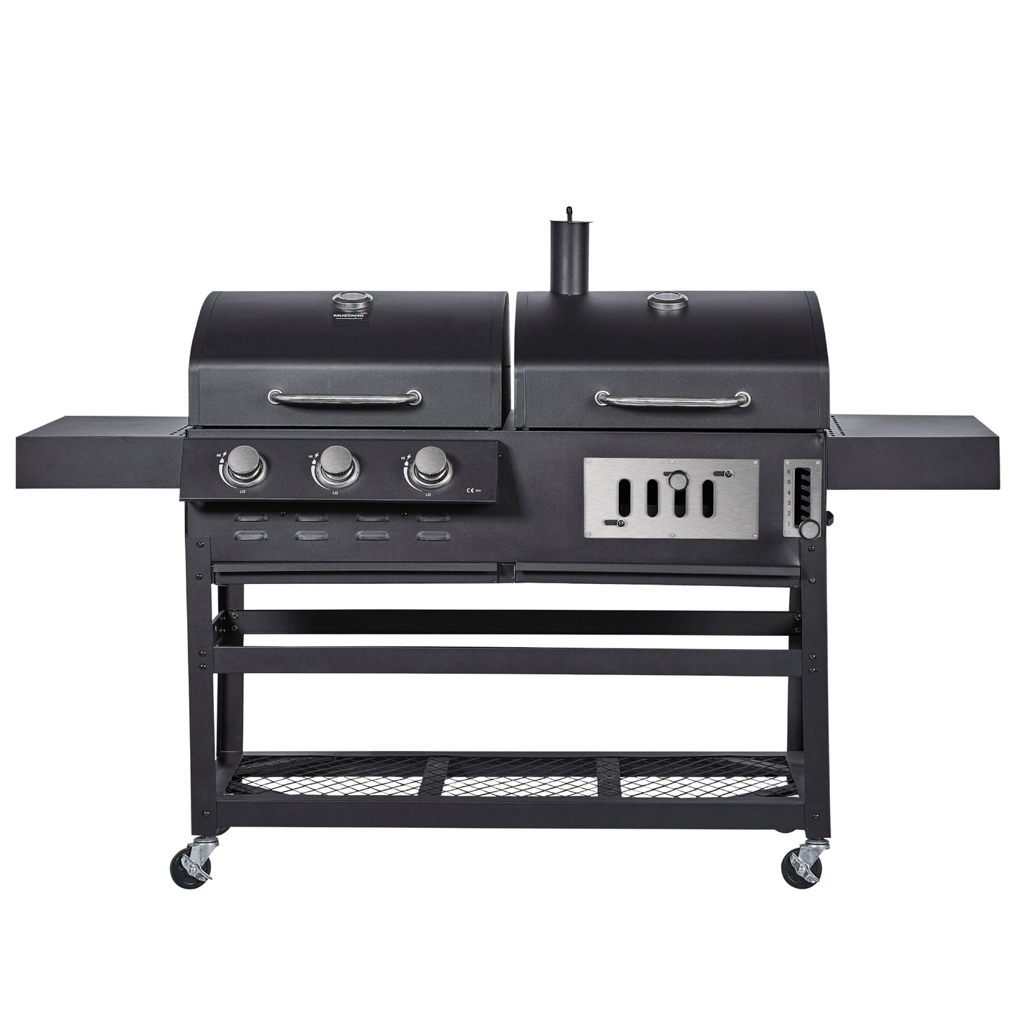 Multifunktions Gas und Holzkohlen Kombigrill